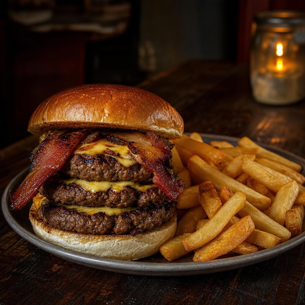 Triple smash burger