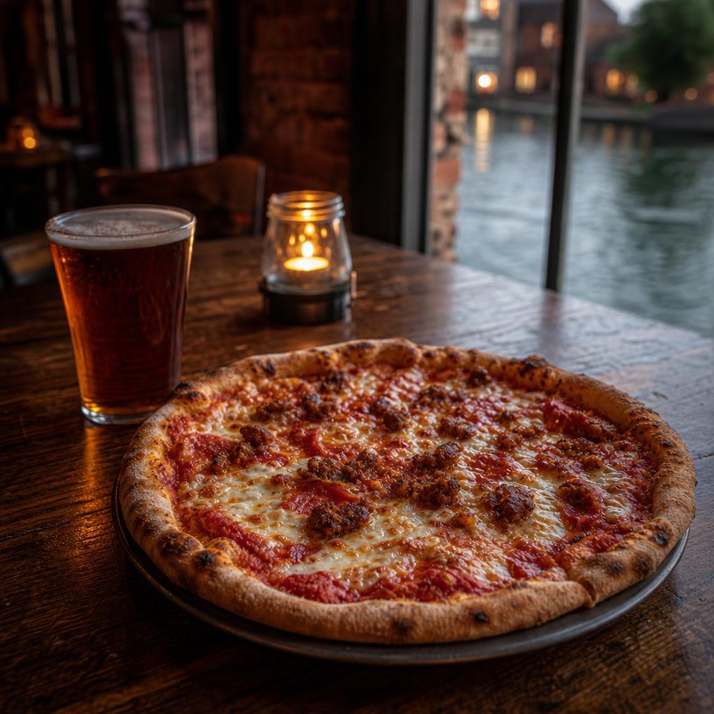 Stone-baked pizza